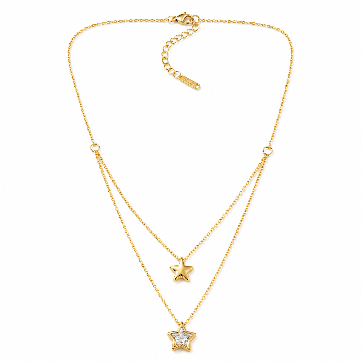 Dual-Layer Celestial Star Necklace & Earring Set