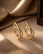 Aesthetic Gold Earring Set – Combo Pack of Studs, Hoops & Pearl Huggies