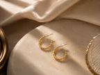 Aesthetic Gold Earring Set – Combo Pack of Studs, Hoops & Pearl Huggies