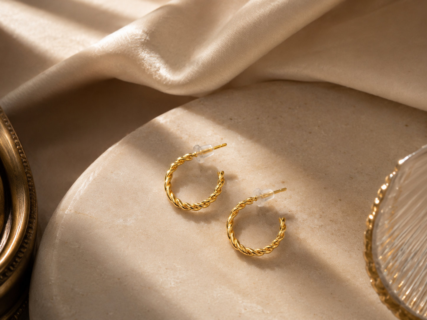 Aesthetic Gold Earring Set – Combo Pack of Studs, Hoops & Pearl Huggies