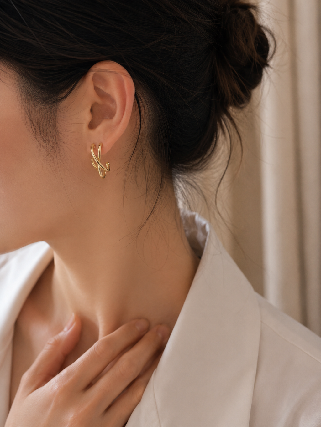 Aesthetic Gold Earring Set – Combo Pack of Studs, Hoops & Pearl Huggies