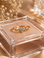 Sparkling Gold Heart Cluster Ring | Romantic Promise & Gift Ring