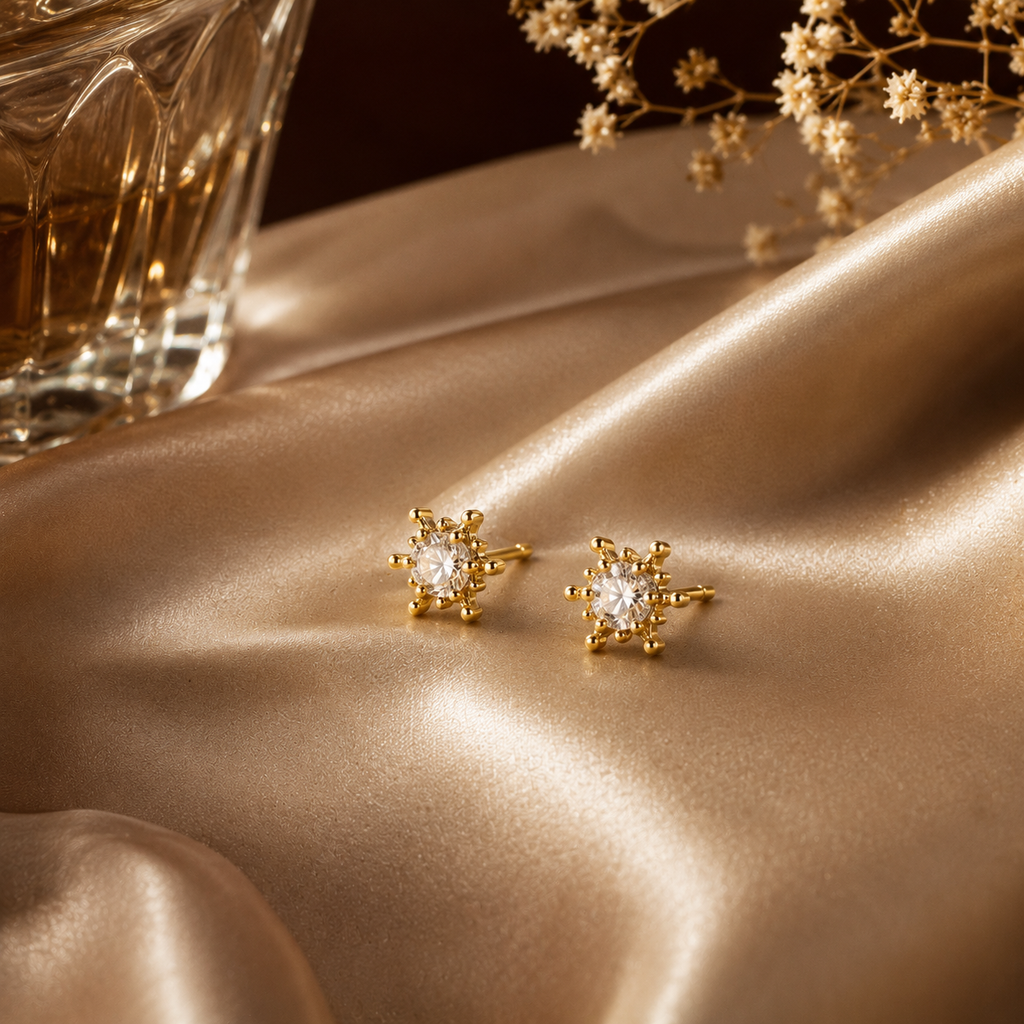Aesthetic Gold Earring Set – Combo Pack of Studs, Hoops & Pearl Huggies