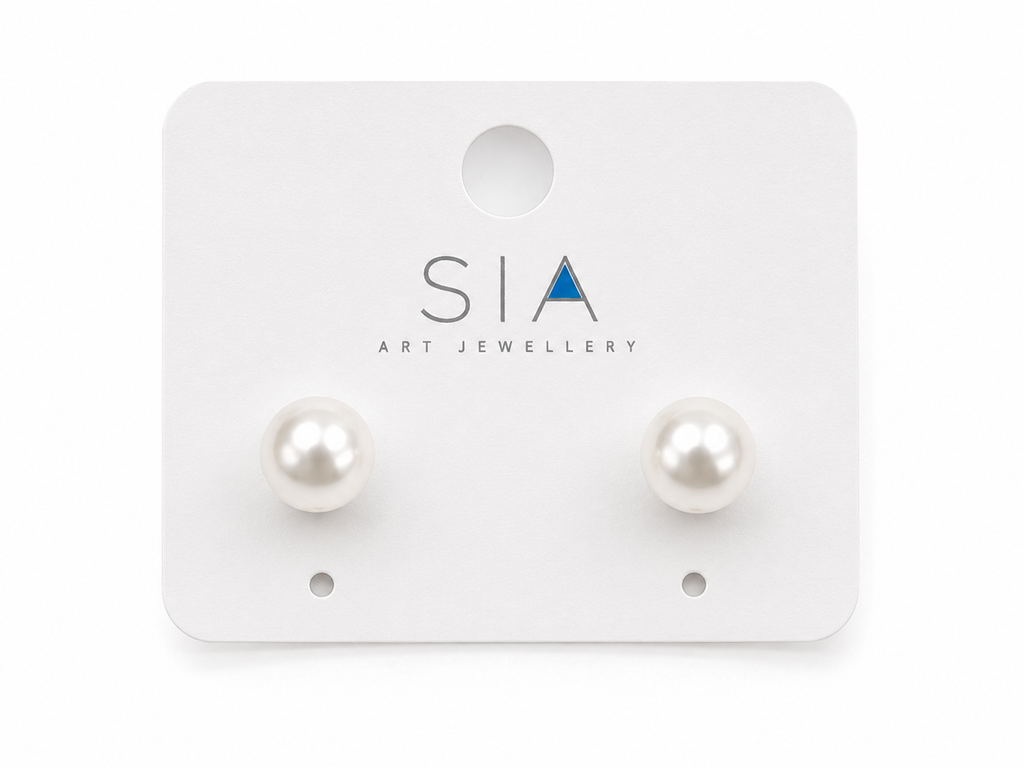 Classic Pearl Stud Earrings in 925 Sterling Silver | Everyday Minimalist Jewellery