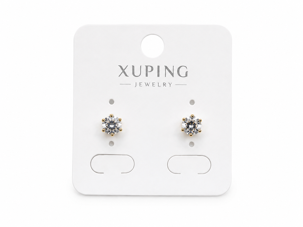 Sparkling Solitaire Zircon Stud Earrings | Minimalist Gold Daily Wear