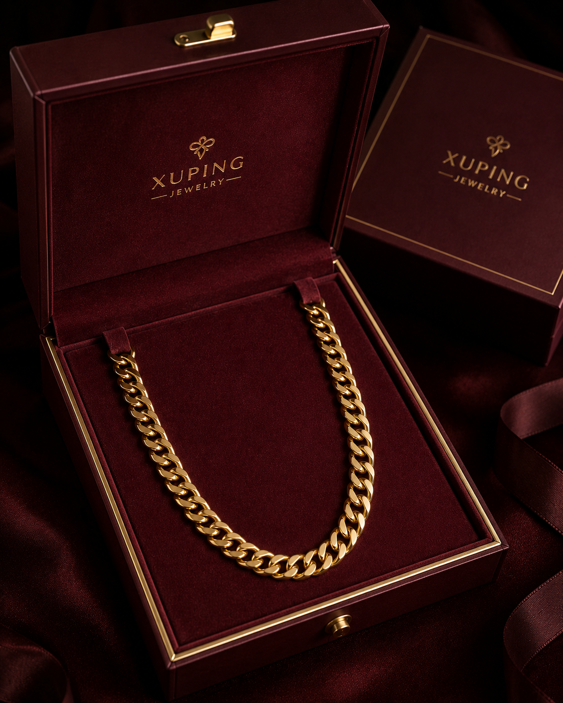 Gold Plated Stainless Steel Cuban Chain for Men – Anti-Tarnish & Waterproof Heavy Chain