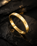 Gold Plated Stainless Steel Geometric Cuff Bangle – Anti-Tarnish & Waterproof Jewellery