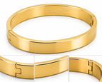 Classic Plain Gold Bangle Bracelet | Minimalist High-Polish Hinged Cuff