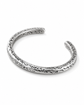 Antique Silver Textured Cuff Bangle | Rustic Open Kada for Men