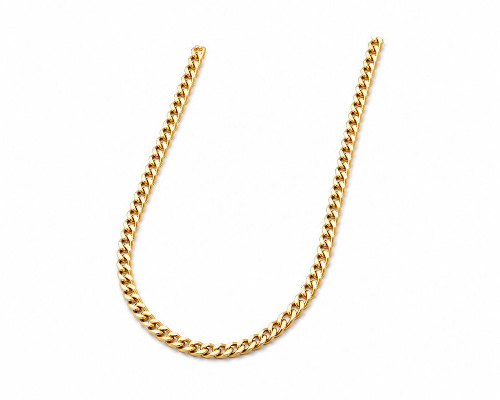 Classic Gold Curb Chain Necklace | Sleek Everyday Layering Chain
