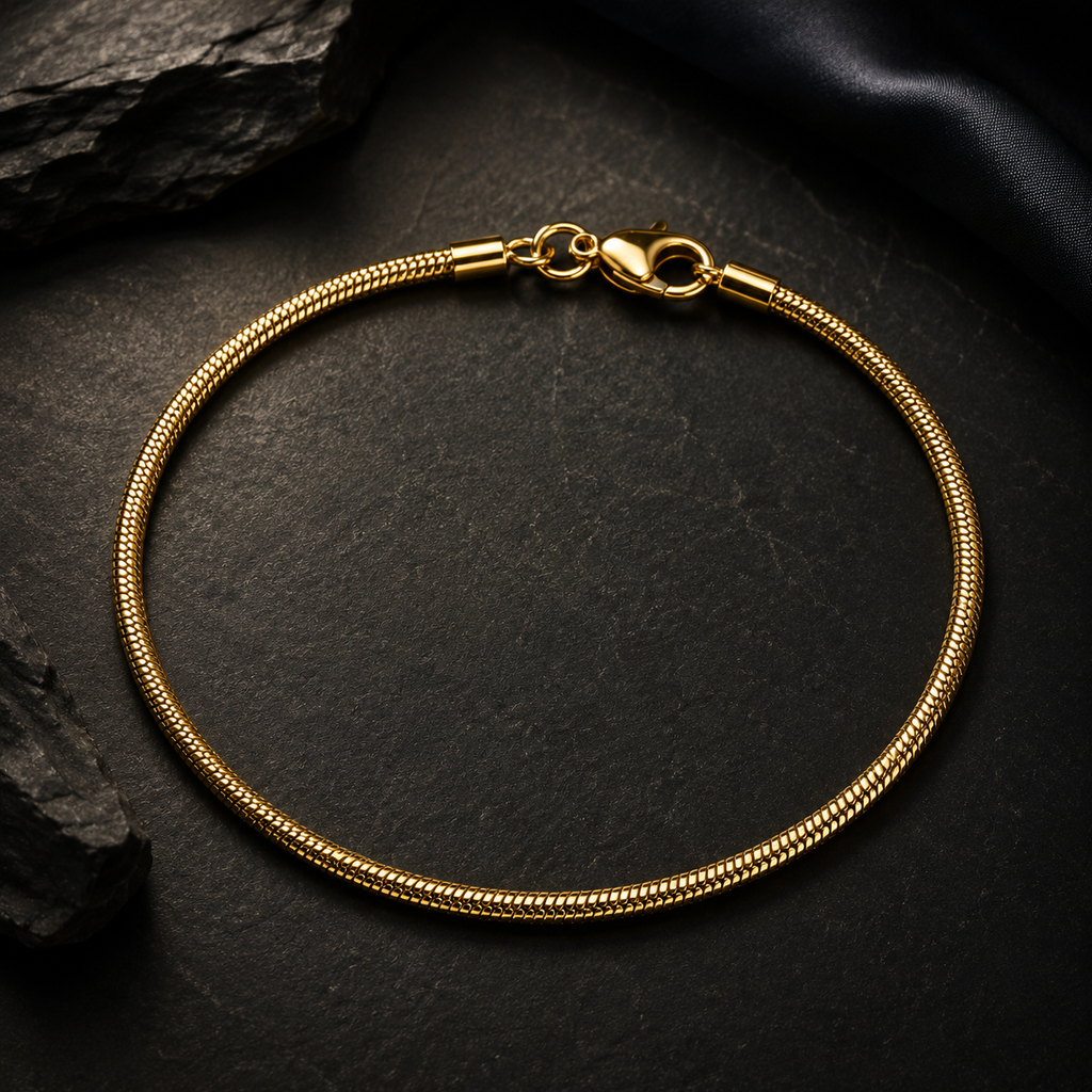Classic Gold Snake Chain Bracelet | Sleek Minimalist Wristband