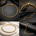 Classic Gold Snake Chain Bracelet | Sleek Minimalist Wristband