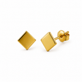 Minimalist Gold Square Stud Earrings | High-Polish Geometric Ear Studs