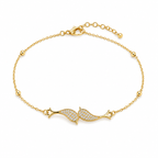 18k Gold Plated Double Fish / Dolphin Bracelet for Women – Anti-Tarnish Adjustable Chain