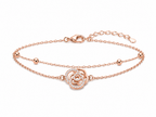 Rose Gold Plated Interlocking Circle Bracelet | Double Layer CZ Station Chain  Option 2 (SEO Friendly): Rose Gold F