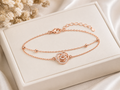 Rose Gold Plated Interlocking Circle Bracelet | Double Layer CZ Station Chain  Option 2 (SEO Friendly): Rose Gold F
