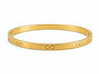 Set of 3 Gold Plated Infinity Motif Bangles | Minimalist Hinged Cuff Stack