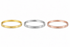 Set of 3 Gold Plated Infinity Motif Bangles | Minimalist Hinged Cuff Stack