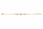 Dainty Gold Graduated CZ Crystal Bracelet | Elegant Solitaire Station Chain