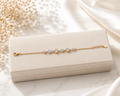 Dainty Gold Graduated CZ Crystal Bracelet | Elegant Solitaire Station Chain