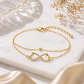 Double-Layer Gold Infinity Bracelet | Pavé CZ Crystal Layered Chain