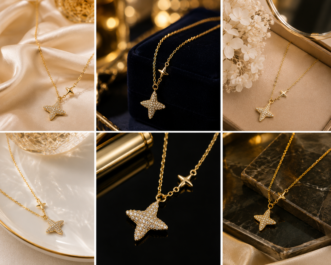 Celestial Shooting Star Charm Necklace