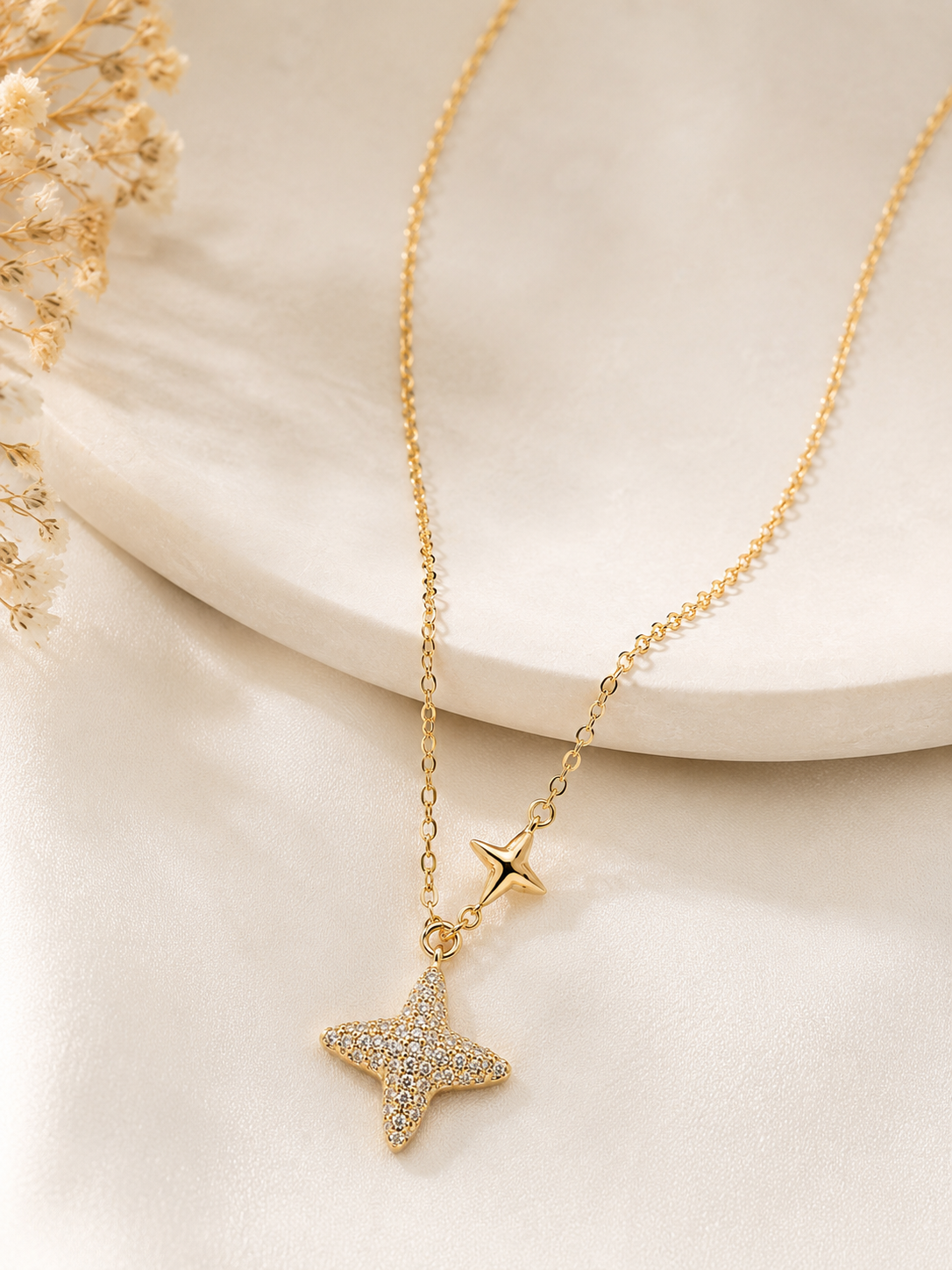 Celestial Shooting Star Charm Necklace